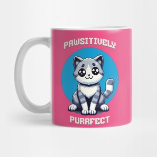 Pawsitively Purrfect Kitten Pixel Art Mug